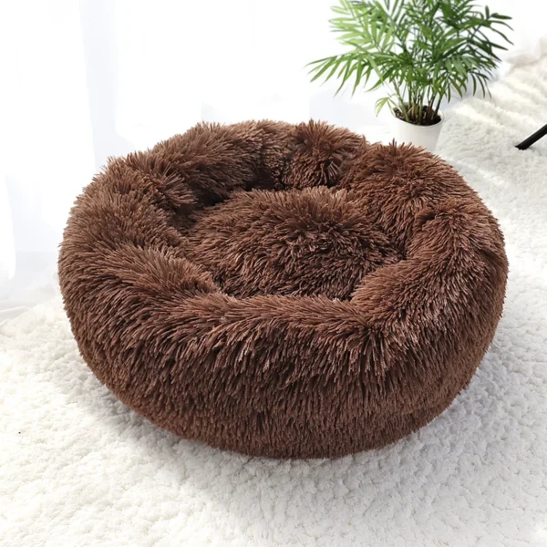 Plush Pet Bed-Brown