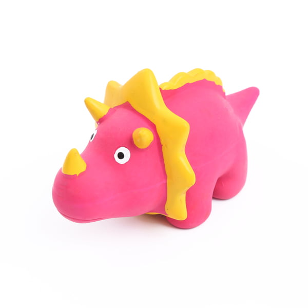 Dog Squeak Toys-Red Triceratops