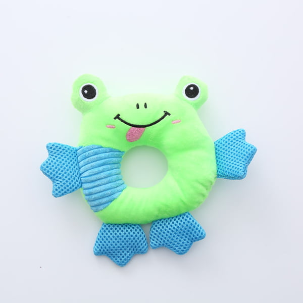 Plush Dog Toys with Bell-Frog design