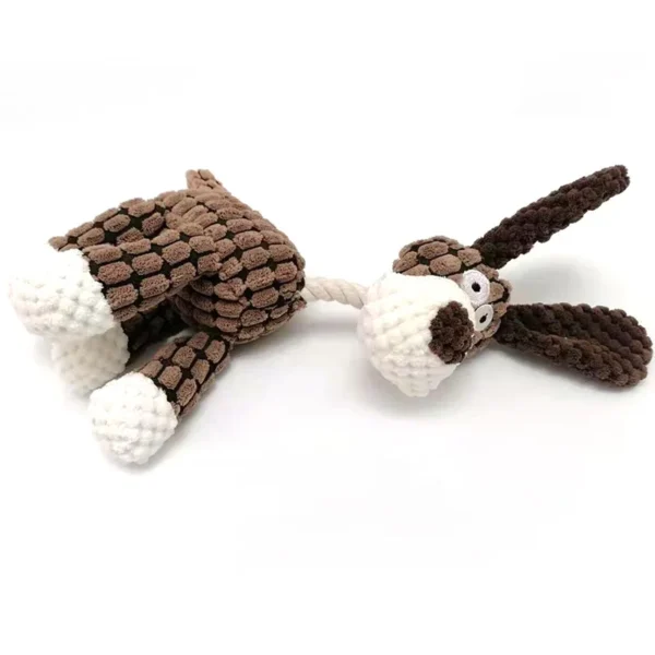 Plush Dog Toys Donkey Shape with Squeaker-brown