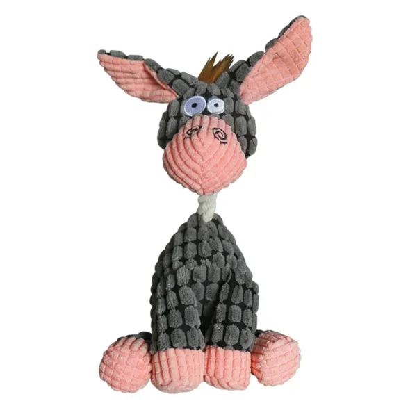 Plush Dog Toys Donkey Shape with Squeaker-gray